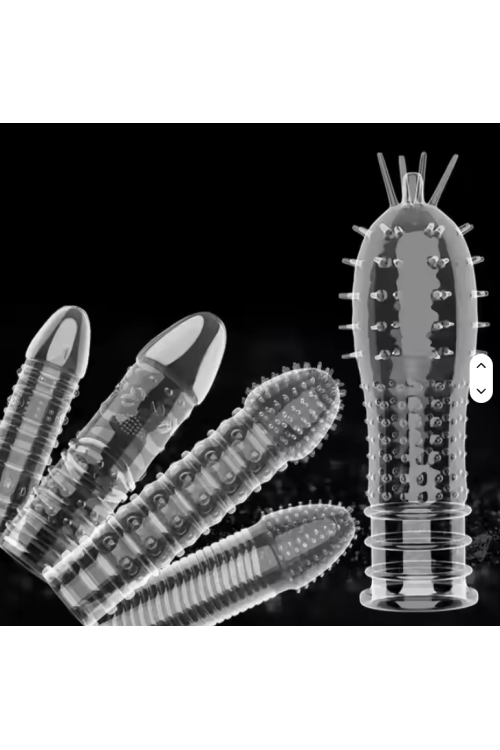 كمامة ذكرية شفافة بحبات بارزة – مقوية وطويلة لتحقيق متعة أقوى وإطالة العلاقة الزوجية (TPE)